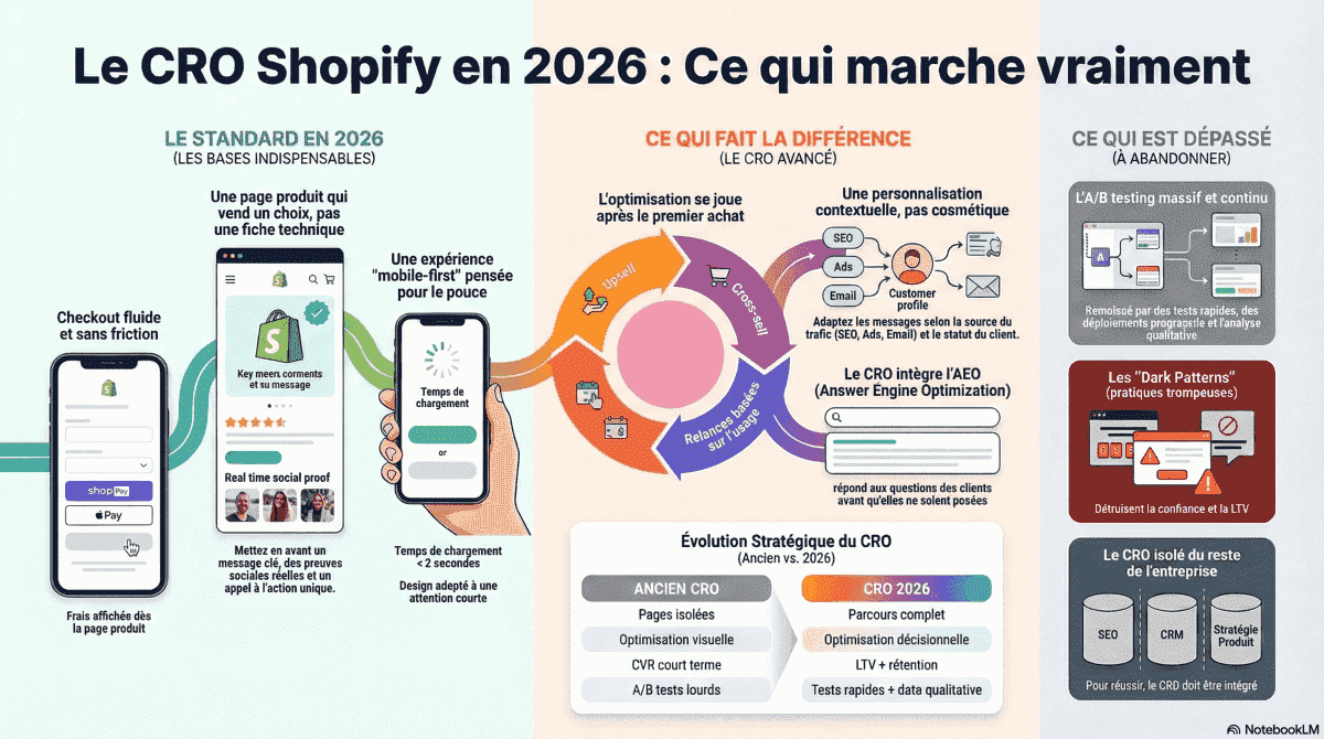 CRO Shopify en 2026 : sécuriser et faire croître la performance après le lancement - agence shopify