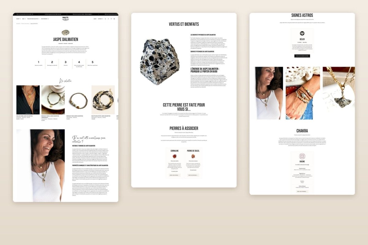 Paulette Quincaillerie : bijoux en pierres naturelles, migration de WooCommerce vers Shopify - Agence Shopify Plus & Expert Shopify
