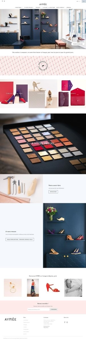 Aymée.com Migration d'un Ecommerce de Maroquinerie depuis Wordpress Woocommerce vers Shopify - Agence Shopify Plus & Expert Shopify