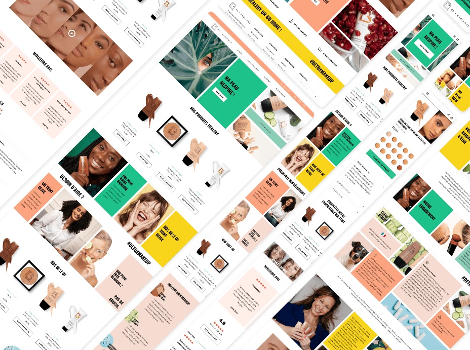 Be+Radiance beauty.com Réalisation des maquettes en Mobile et Desktop - Agence Shopify Plus & Expert Shopify