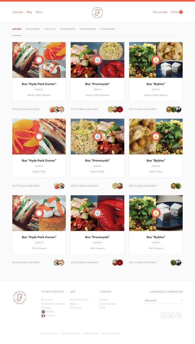 Flymetothefood.com Développements Shopify sur un thème & App sur mesure - Agence Shopify Plus & Expert Shopify