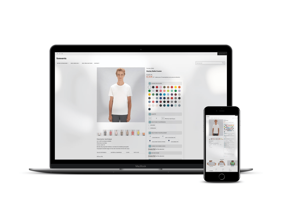 Forevents.fr Création d'un site de T-shirt par un Expert Shopify - Agence Shopify Plus & Expert Shopify