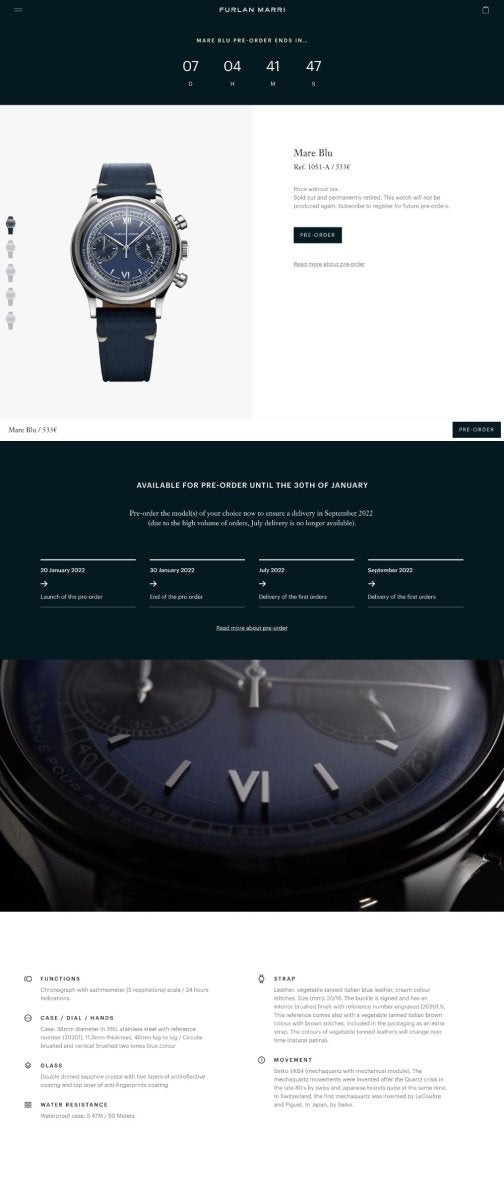 Furlan - Marri.com Site Ecommerce sur mesure Shopify Plus d'horlogerie - Agence Shopify Plus & Expert Shopify