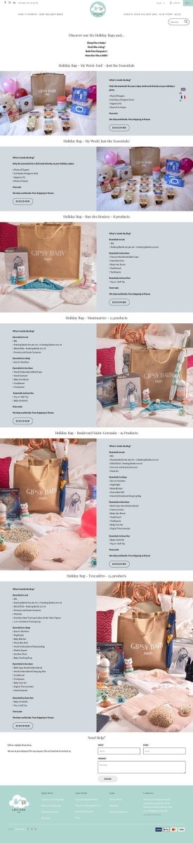 Gipsy - baby.com Ecommerce de services pour voyager léger avec son bébé - Agence Shopify Plus & Expert Shopify