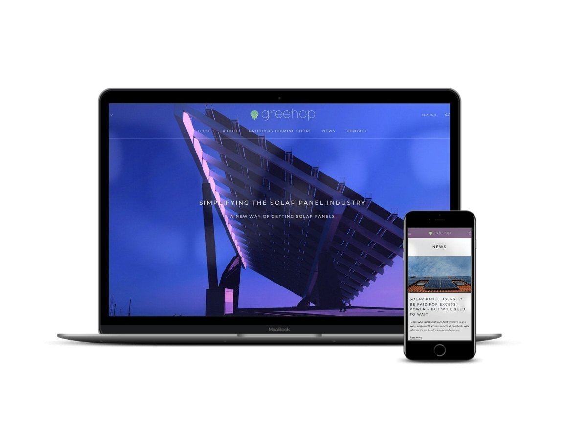 Greehop.com - Création d'un site vitrine pour une jeune startup de l'industrie solaire - Agence Shopify Plus & Expert Shopify