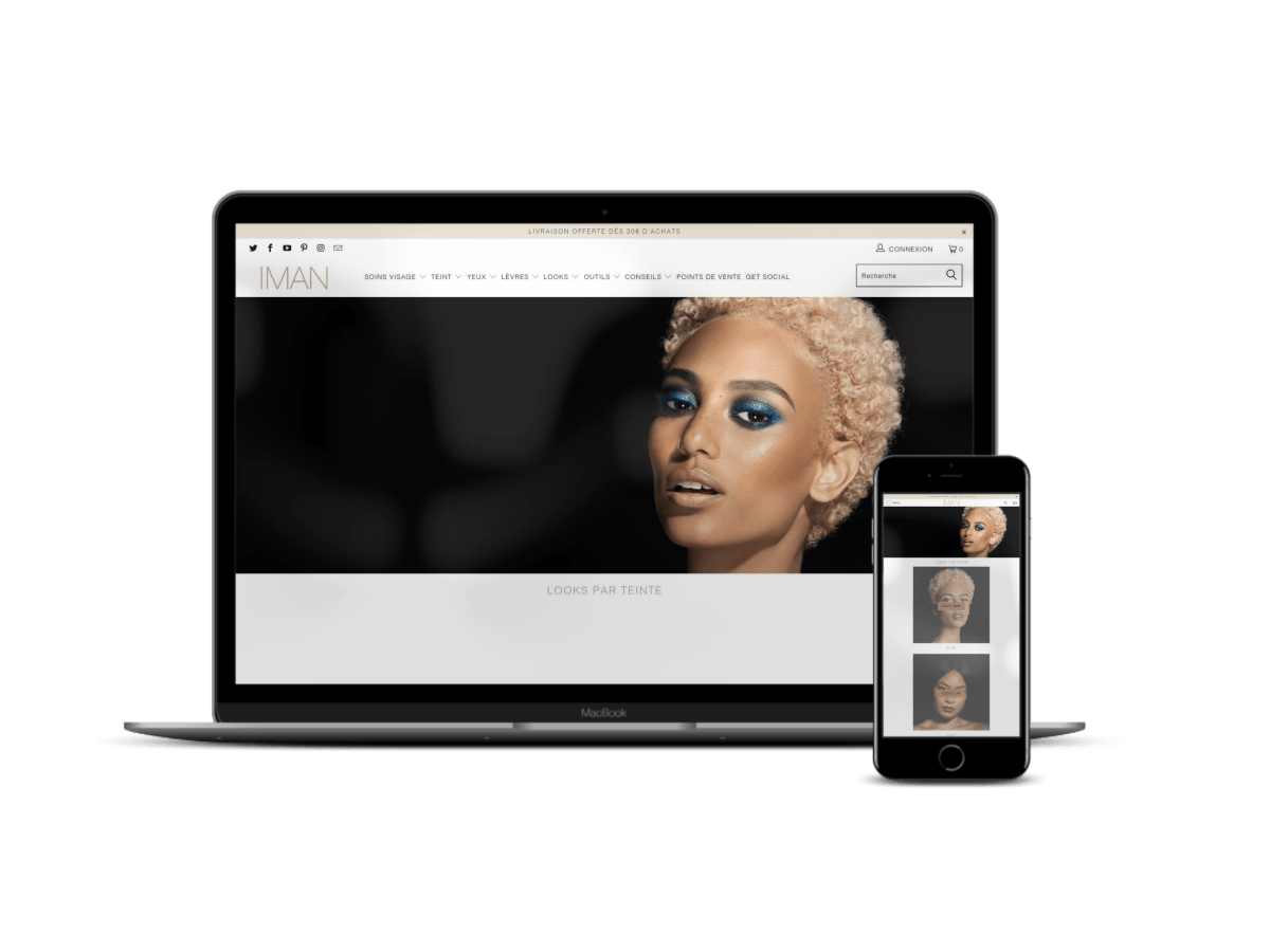 Iman cosmetics.fr Conseils Refonte Maintenance des sites e - commerce de produits cosmétiques - Agence Shopify Plus & Expert Shopify