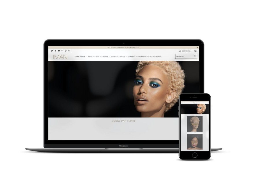 Iman cosmetics.fr Conseils Refonte Maintenance des sites e-commerce de produits cosmétiques Agence Shopify Plus & Expert Shopify