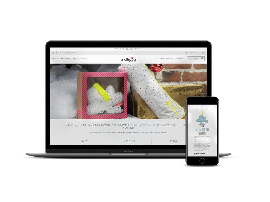 Mellipou.com Migration Prestashop - refonte du site de jouets pour bébé Migration Prestashop Agence Shopify Plus & Expert Shopify