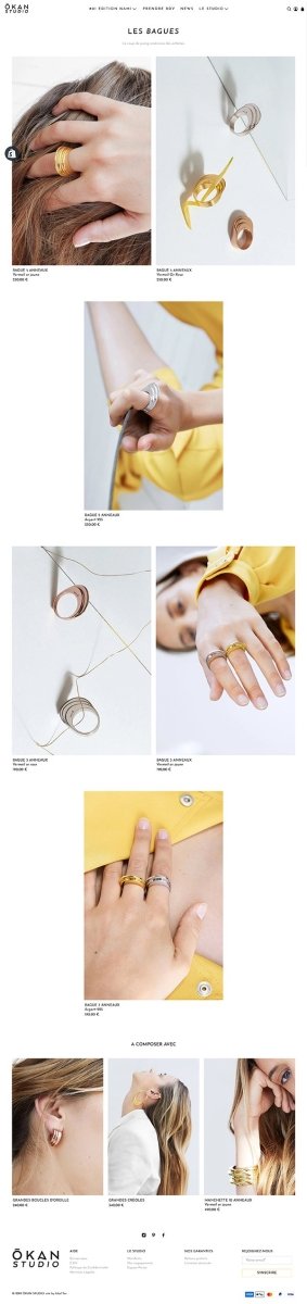 Okan - studio.com Création d'un site e - commerce Shopify bijoux & luxe - Agence Shopify Plus & Expert Shopify