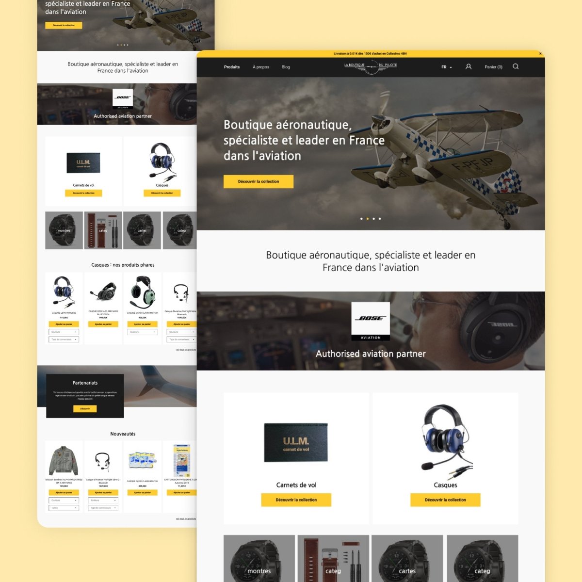 Réalisation des maquettes pour site Ecommerce Mobile & Desktop - Agence Shopify Plus & Expert Shopify