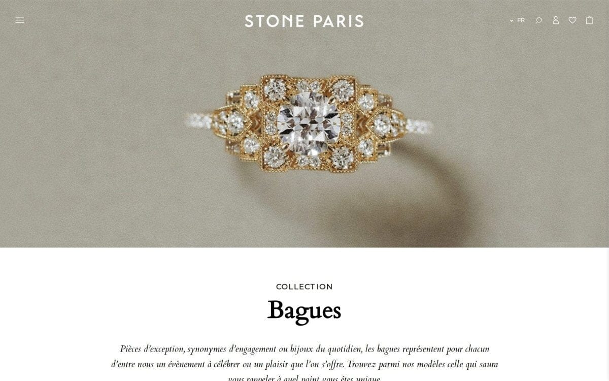 Stone Paris : site e-commerce de joaillerie en or et diamants sur Shopify - Agence Shopify Plus & Expert Shopify
