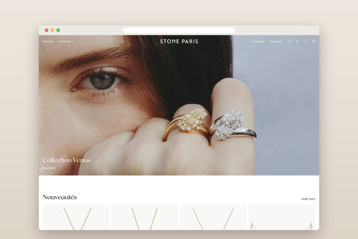 Stone Paris : site e-commerce de joaillerie en or et diamants sur Shopify - Agence Shopify Plus & Expert Shopify
