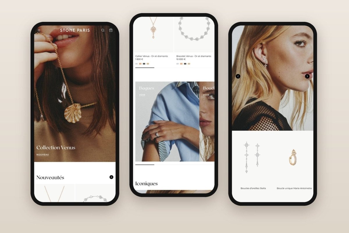 Stone Paris : site e-commerce de joaillerie en or et diamants sur Shopify - Agence Shopify Plus & Expert Shopify