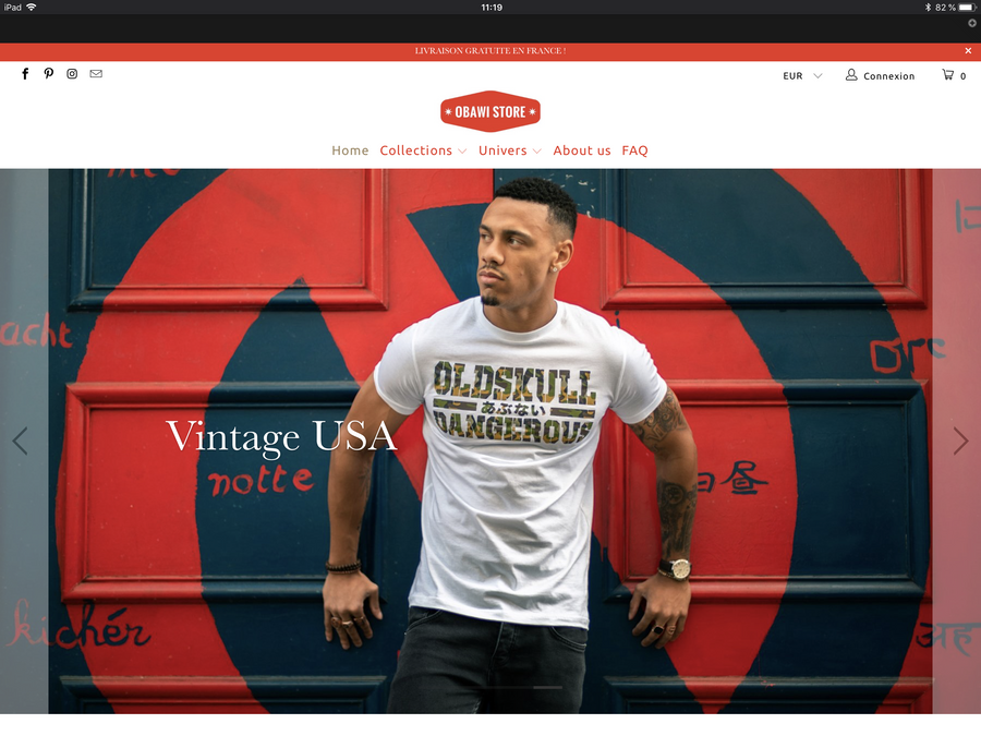 Obawi.com Création d'un site e-commerce de T-Shirts vintage Agence Shopify Plus & Expert Shopify