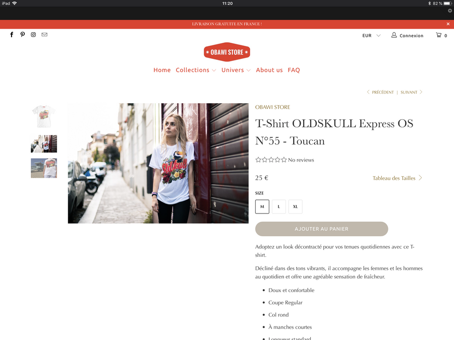 Obawi.com Création d'un site e-commerce de T-Shirts vintage Agence Shopify Plus & Expert Shopify