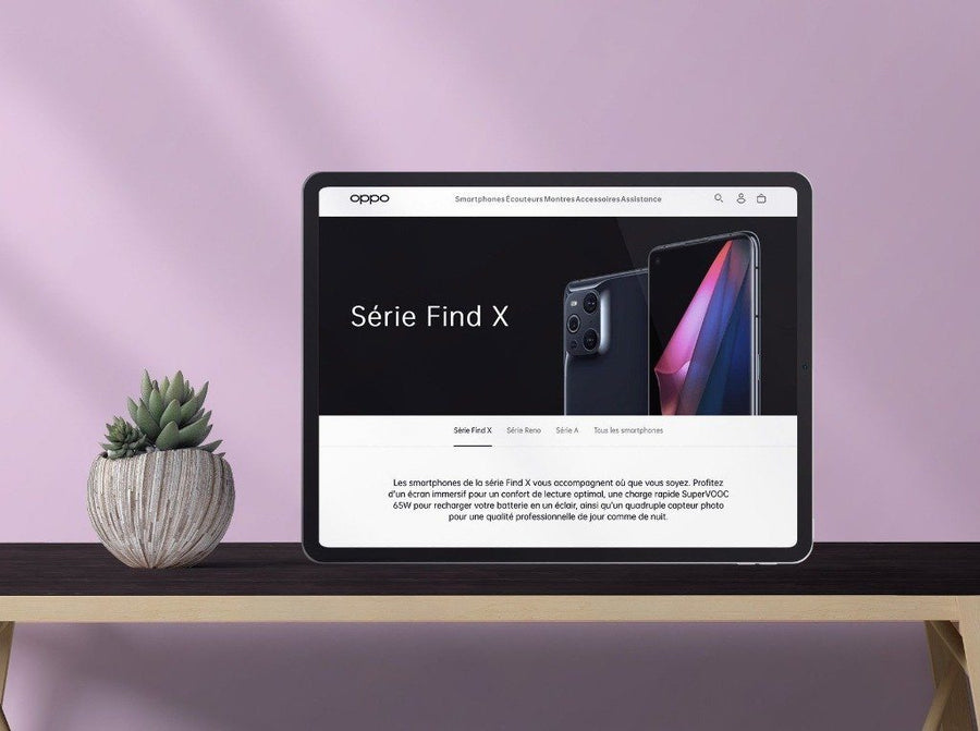 Oppo.com UX Design + Maquettes + Création du Ecommerce from scratch Agence Shopify Plus & Expert Shopify